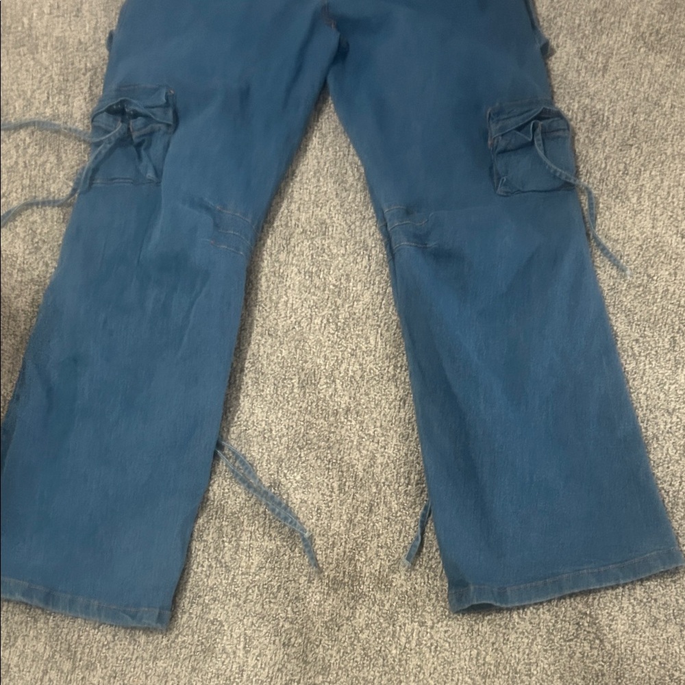 Y2K Stylish Blue Utility Jumpsuit - Picture 7 of 9